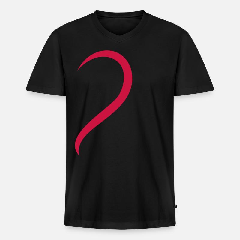 Liebe - Herz - Rot - Männer Premium Bio T-Shirt mit V-Ausschnitt - Schwarz