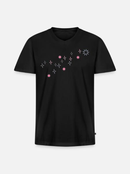 Étoilé - T-shirt encolure en V Premium bio Homme - noir