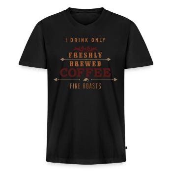 Fresh coffee - Men's Premium Organic T-shirt with V-neck - black - Front - Nico (187cm)