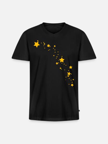 Yellow stars - Men's Premium Organic T-shirt with V-neck - black