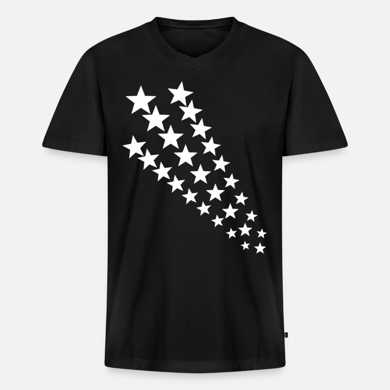 Queue étoilée en blanc - T-shirt encolure en V Premium bio Homme - noir
