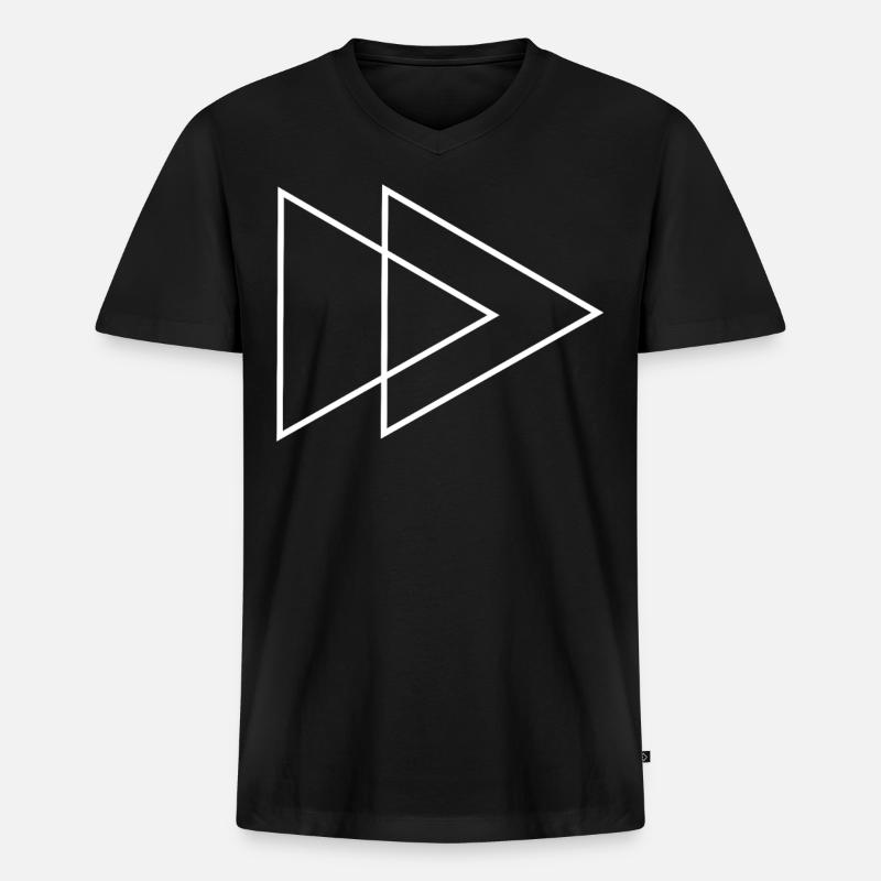 Double Triangle White - Men's Premium Organic T-shirt with V-neck - black