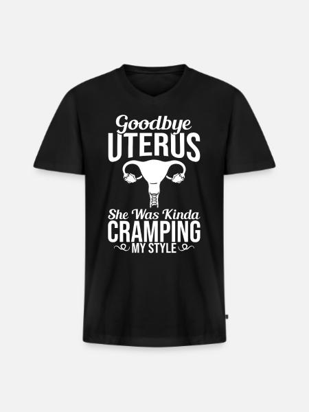 Hysterektomie Gebärmutter Operation Entfernung - Männer Premium Bio T-Shirt mit V-Ausschnitt - Schwarz