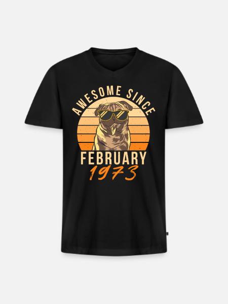 February 1973 Retro - Men's Premium Organic T-shirt with V-neck - black