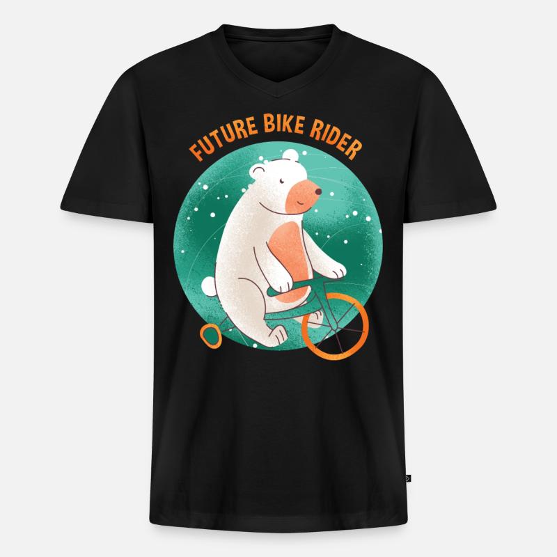 Geschenk Baby Eisbär - Männer Premium Bio T-Shirt mit V-Ausschnitt - Schwarz
