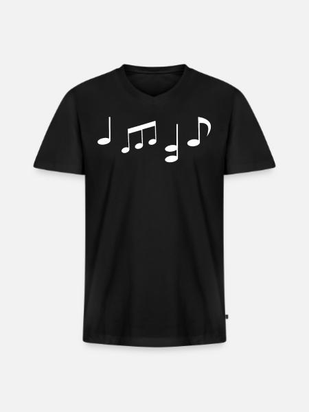 Partitions - T-shirt encolure en V Premium bio Homme - noir