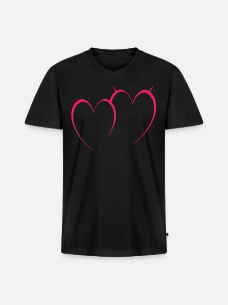Two Pink Hezen - Men's Premium Organic T-shirt with V-neck - black