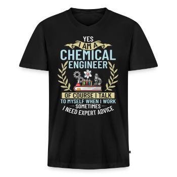Chemical Engineer Chemical Engineering Science - Men's Premium Organic T-shirt with V-neck - black - Front - Nico (187cm)
