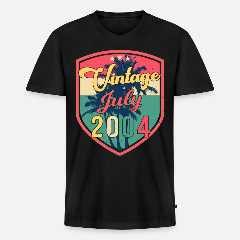 Juli 2004 Endlich 18 Jahre - Männer Premium Bio T-Shirt mit V-Ausschnitt - Schwarz