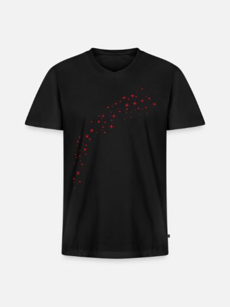 Perfekter Roter Sternenbogen - Männer Premium Bio T-Shirt mit V-Ausschnitt - Schwarz