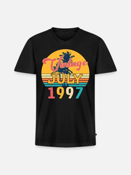 Baujahr Juli 1997 - Männer Premium Bio T-Shirt mit V-Ausschnitt - Schwarz