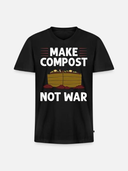 Composting Compost Worm Waste - Men's Premium Organic T-shirt with V-neck - black