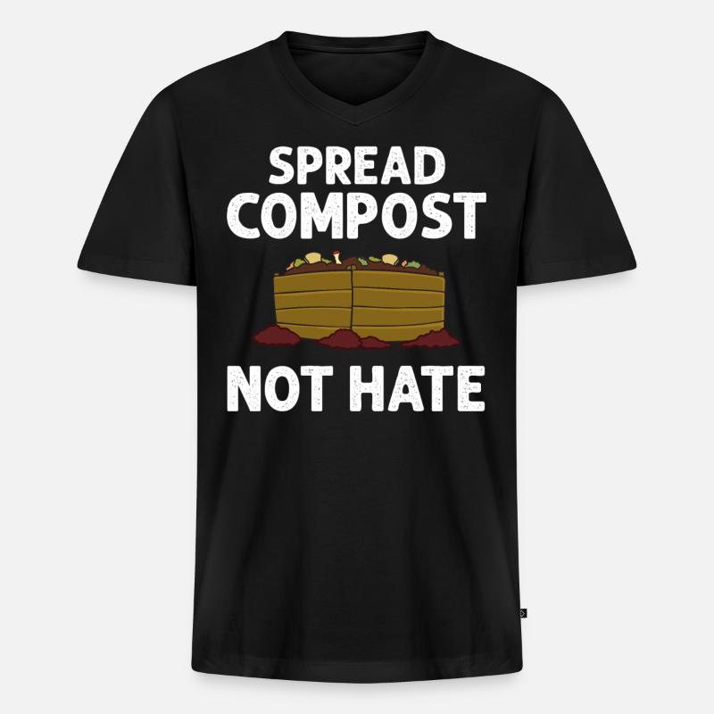 Kompostierung Kompost Wurm Abfall - Männer Premium Bio T-Shirt mit V-Ausschnitt - Schwarz
