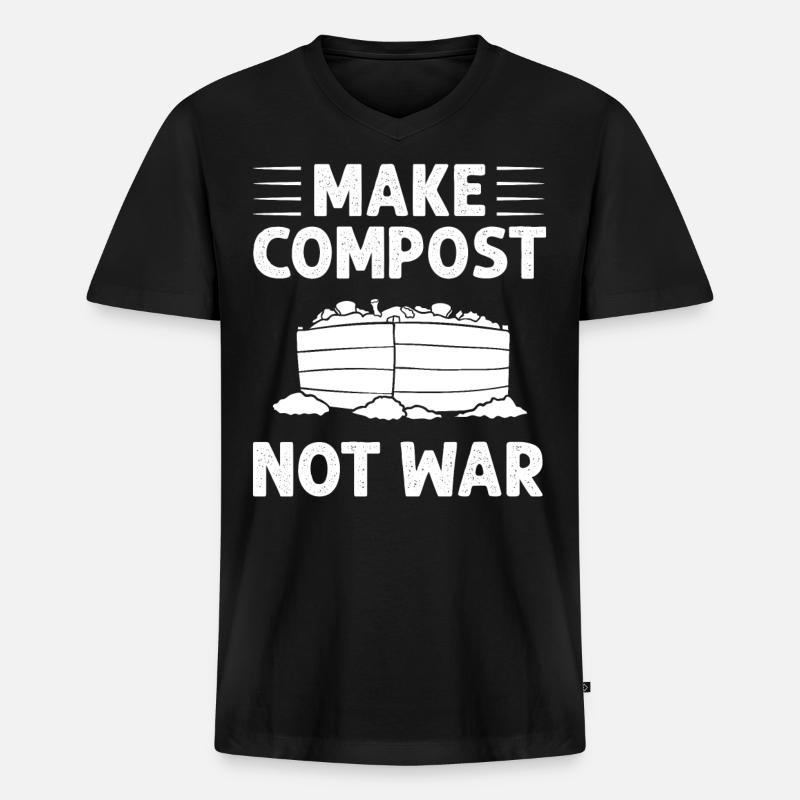 Kompostierung Kompost Wurm Abfall - Männer Premium Bio T-Shirt mit V-Ausschnitt - Schwarz