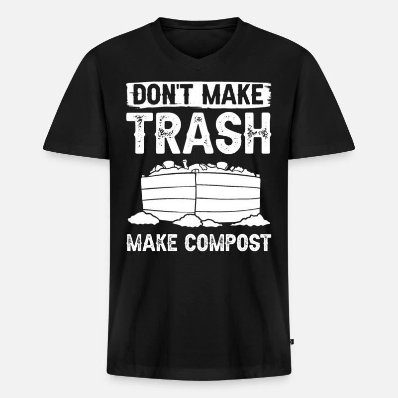 Kompostierung Kompost Wurm Abfall - Männer Premium Bio T-Shirt mit V-Ausschnitt - Schwarz