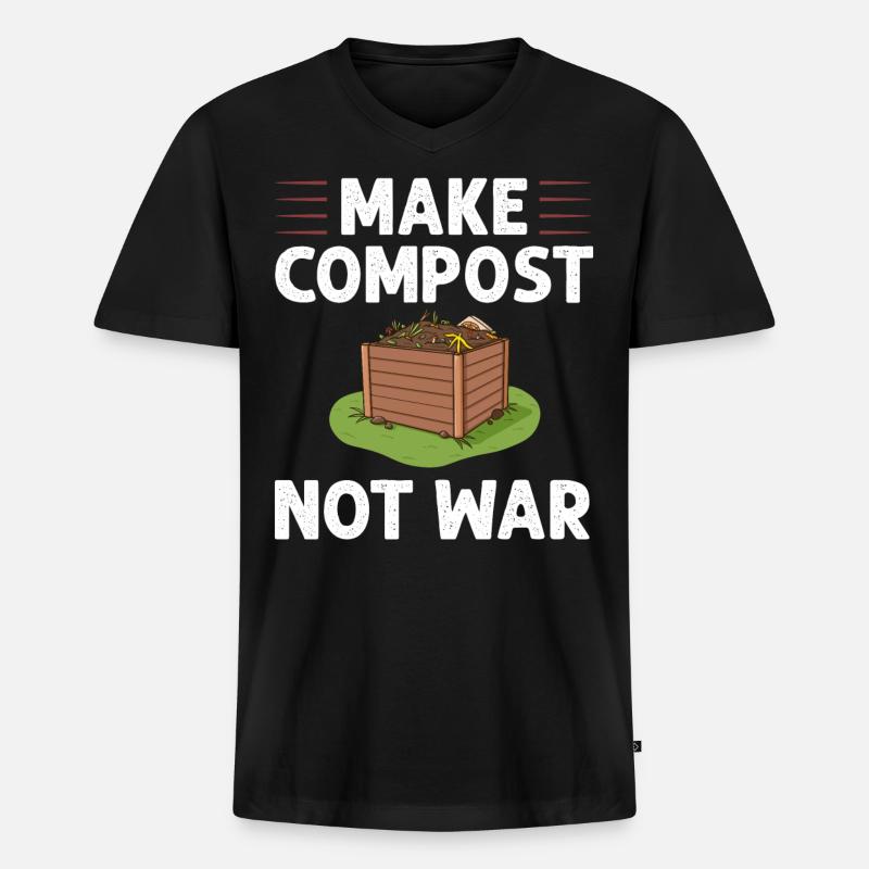 Kompostierung Kompost Wurm Abfall - Männer Premium Bio T-Shirt mit V-Ausschnitt - Schwarz