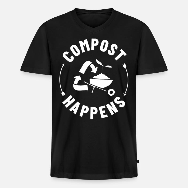 Kompostierung Kompost Wurm Abfall - Männer Premium Bio T-Shirt mit V-Ausschnitt - Schwarz