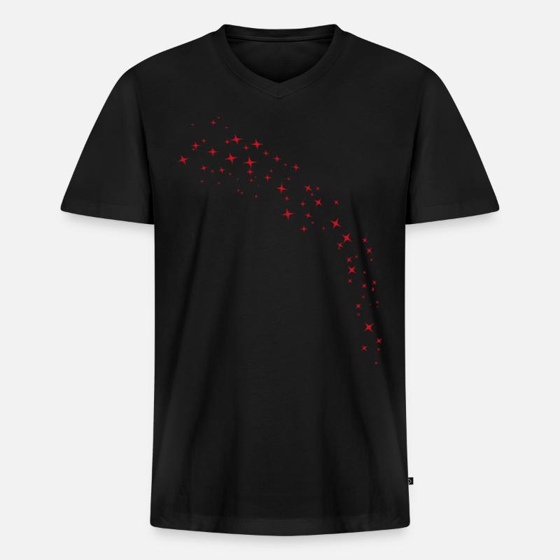 Perfekter Roter Sternenbogen - Männer Premium Bio T-Shirt mit V-Ausschnitt - Schwarz