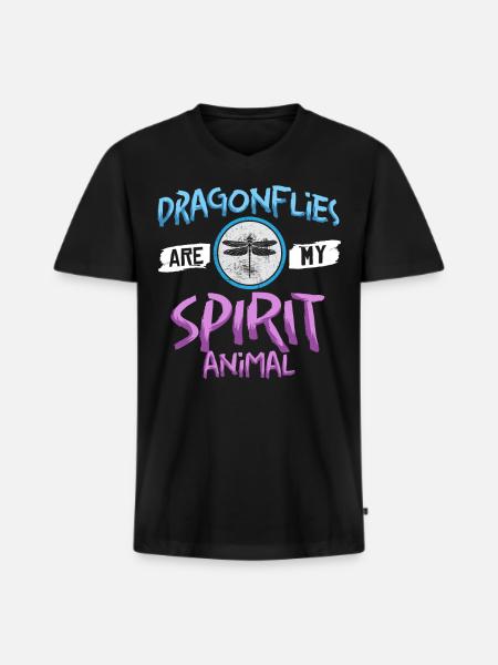 Libellules Flying Insect Citations Entomologiste - T-shirt encolure en V Premium bio Homme - noir
