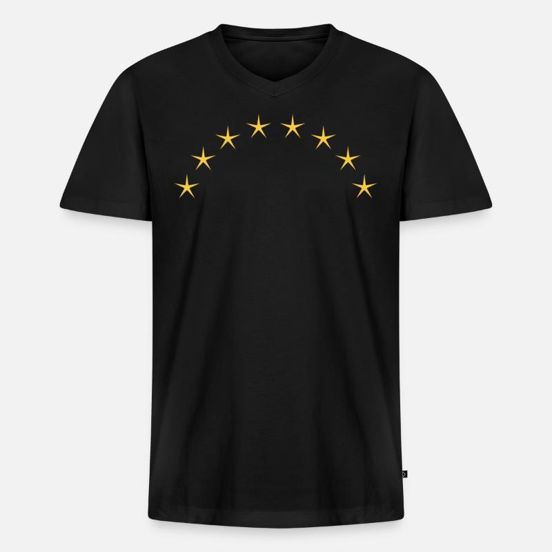 Goldenes Sternenbogen Design - Männer Premium Bio T-Shirt mit V-Ausschnitt - Schwarz