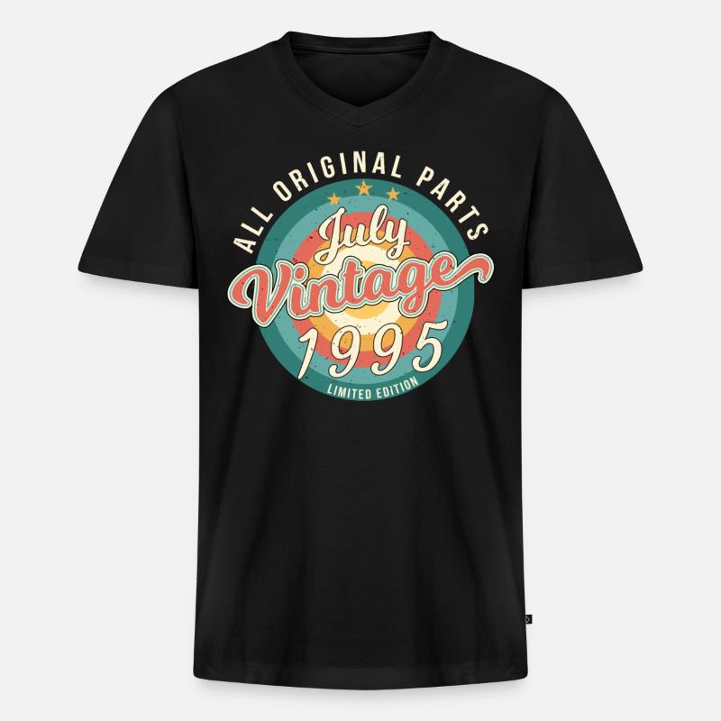 Beste Geschenkidee Für Juli 1995 - Männer Premium Bio T-Shirt mit V-Ausschnitt - Schwarz