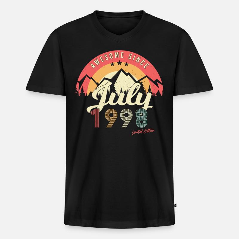 Geburtsmonat Juli 1998 - Männer Premium Bio T-Shirt mit V-Ausschnitt - Schwarz