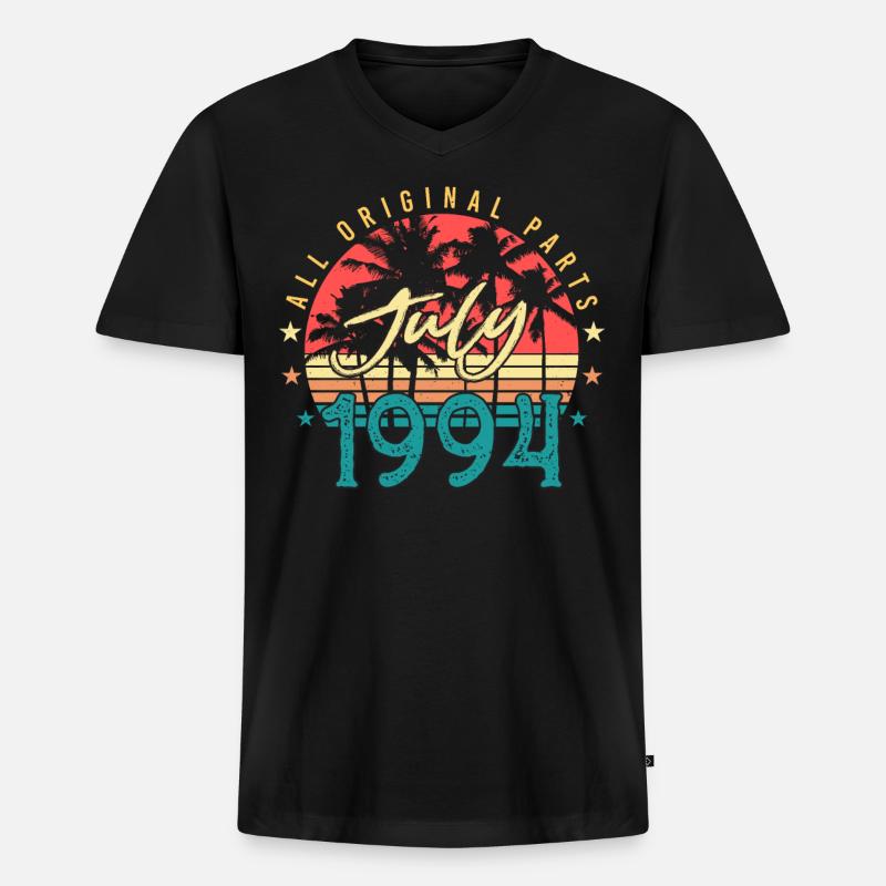 Geburtsmonat Juli 1994 - Männer Premium Bio T-Shirt mit V-Ausschnitt - Schwarz