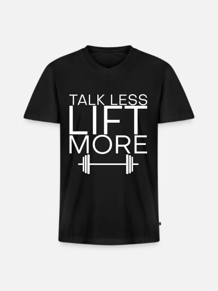 Parler moins soulever plus 4 - T-shirt encolure en V Premium bio Homme - noir