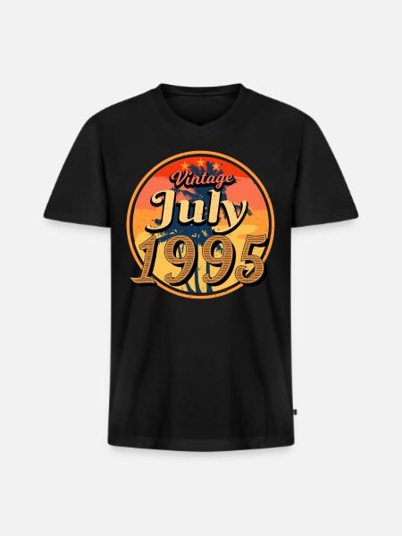 1995 Juli Geschenkidee - Männer Premium Bio T-Shirt mit V-Ausschnitt - Schwarz