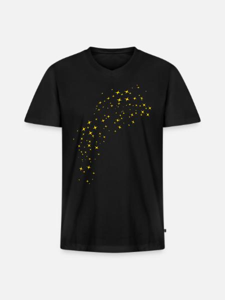 Starry Sky Gold - Men's Premium Organic T-shirt with V-neck - black