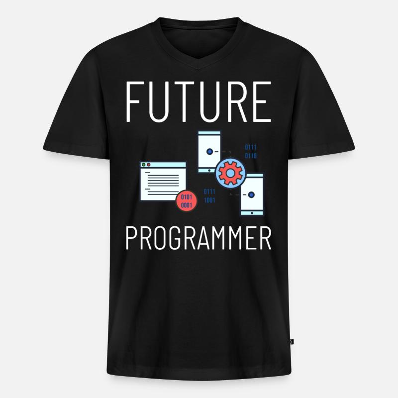 Programmierer Programmieren Computerentwickler Pc - Männer Premium Bio T-Shirt mit V-Ausschnitt - Schwarz