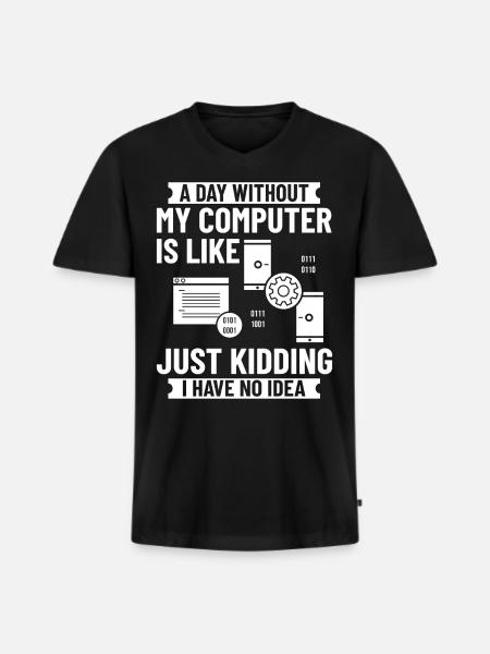 Programmierer Programmieren Computerentwickler Pc - Männer Premium Bio T-Shirt mit V-Ausschnitt - Schwarz