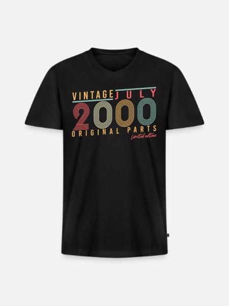 Geburtsmonat Juli 2000 - Männer Premium Bio T-Shirt mit V-Ausschnitt - Schwarz
