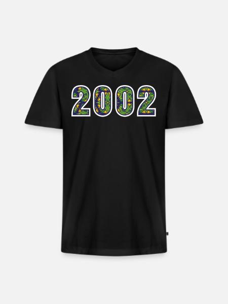 2002 Année Verte - T-shirt encolure en V Premium bio Homme - noir
