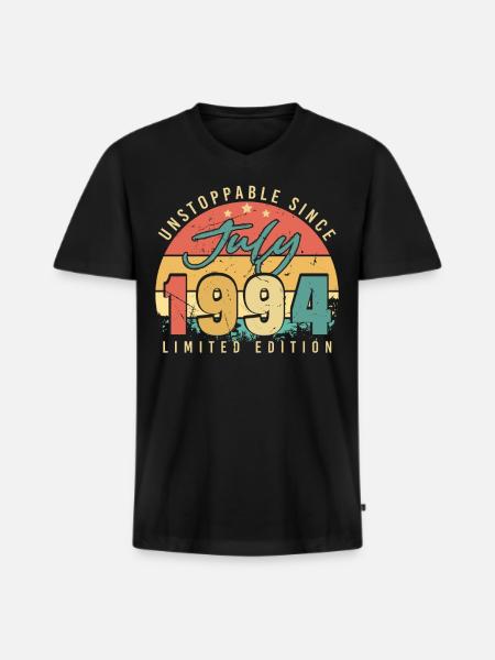 1994 Juli Geschenkidee - Männer Premium Bio T-Shirt mit V-Ausschnitt - Schwarz