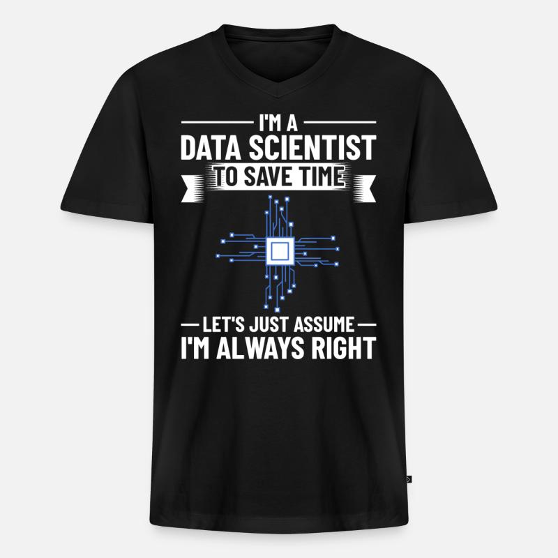 Data Scientist Data Science Science - Men's Premium Organic T-shirt with V-neck - black