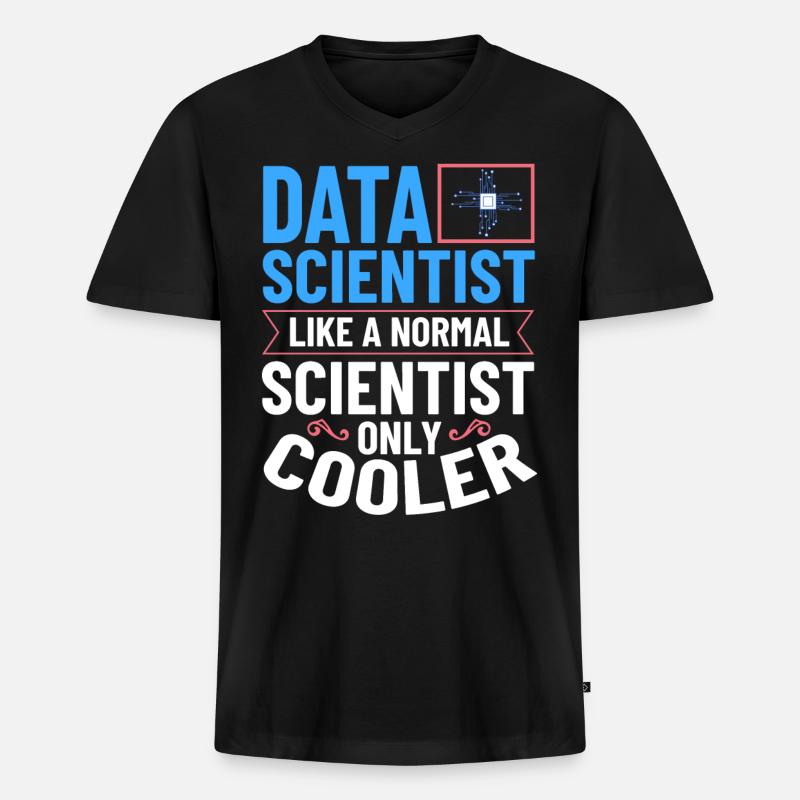 Datenwissenschaftler Data Science Wissenschaft - Männer Premium Bio T-Shirt mit V-Ausschnitt - Schwarz