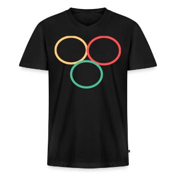 Three Circles Simple Design - Men's Premium Organic T-shirt with V-neck - black - Front - Nico (187cm)