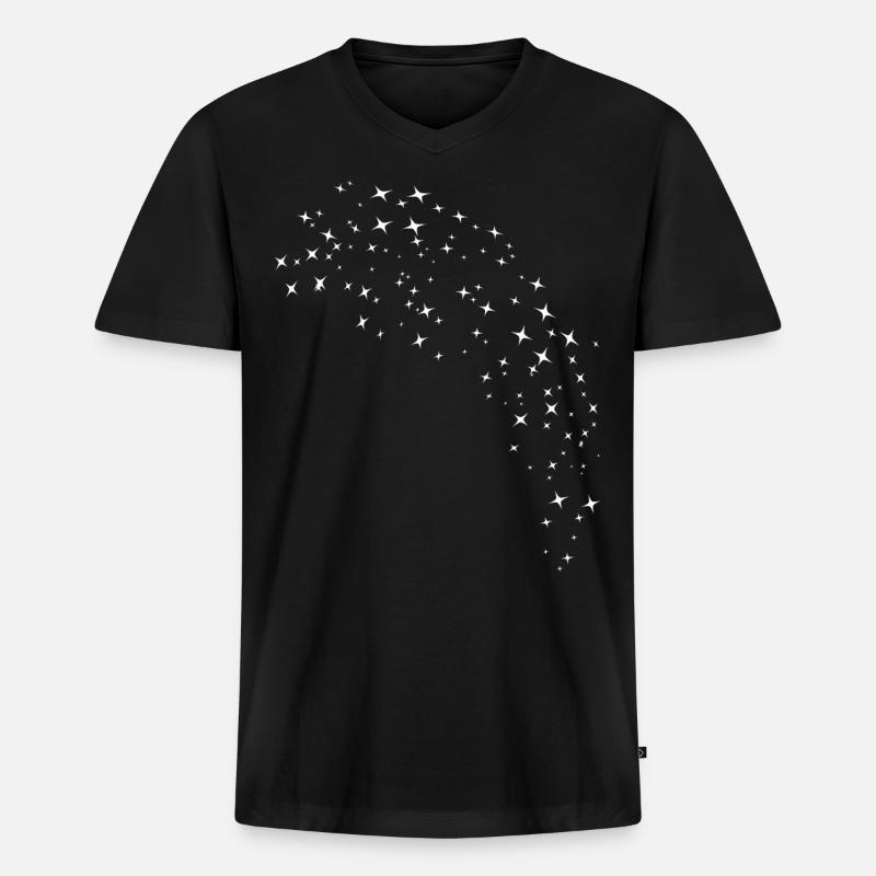Weisser Sternenhimmel - Männer Premium Bio T-Shirt mit V-Ausschnitt - Schwarz