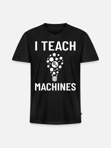 Machine Learning Artificial Intelligence AI - Men's Premium Organic T-shirt with V-neck - black