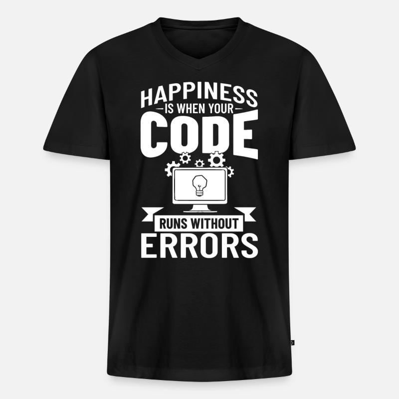 Software Entwicklung Softwareentwickler Entwickler - Männer Premium Bio T-Shirt mit V-Ausschnitt - Schwarz
