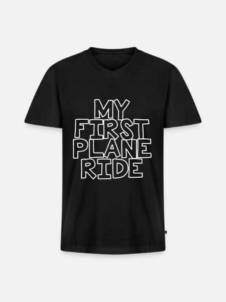 My First Plane Ride 26 - Men's Premium Organic T-shirt with V-neck - black