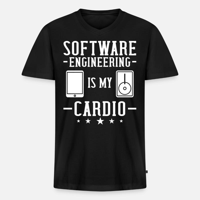 Software Engineering Softwaretechnik Ingenieur - Männer Premium Bio T-Shirt mit V-Ausschnitt - Schwarz