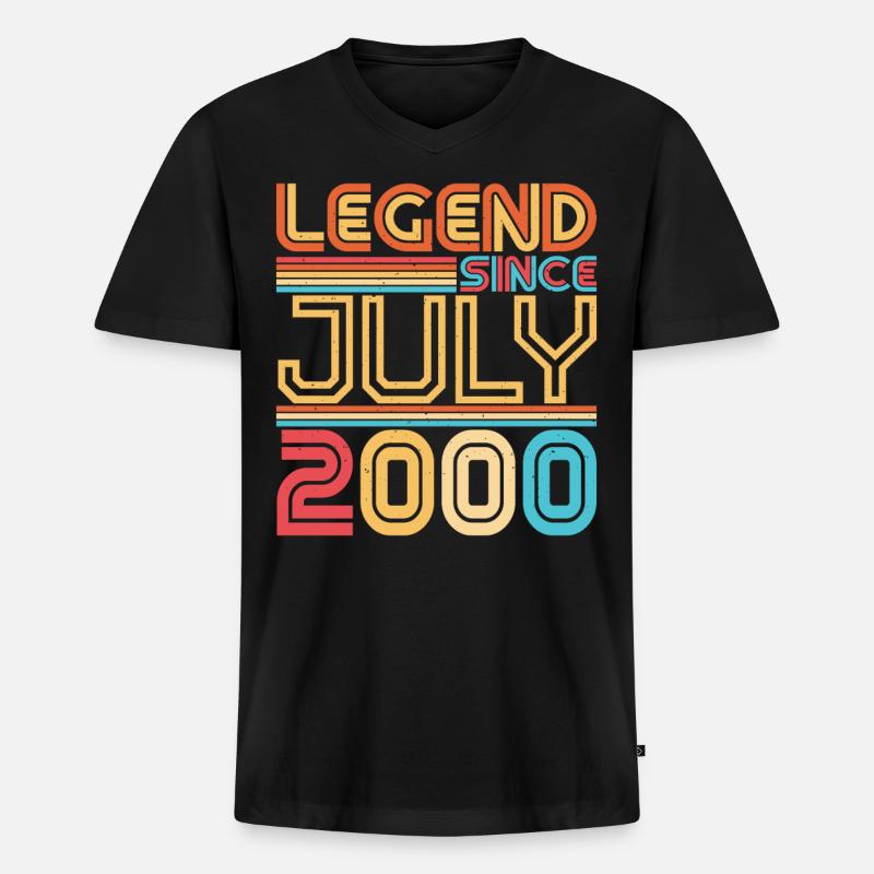 Geburtsmonat Juli 2000 - Männer Premium Bio T-Shirt mit V-Ausschnitt - Schwarz