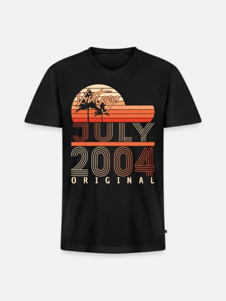July 2004 Finally 18 - Men's Premium Organic T-shirt with V-neck - black