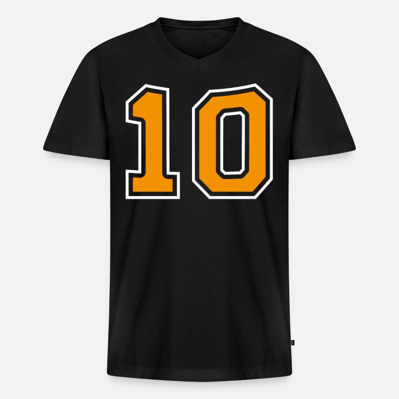 10 Oranges Design - Männer Premium Bio T-Shirt mit V-Ausschnitt - Schwarz