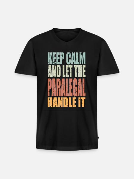 Keep Calm Paralegal Verdict - Men's Premium Organic T-shirt with V-neck - black