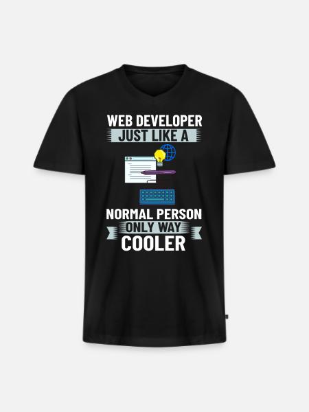 Web Entwicklung Webentwickler Entwickler Manager - Männer Premium Bio T-Shirt mit V-Ausschnitt - Schwarz