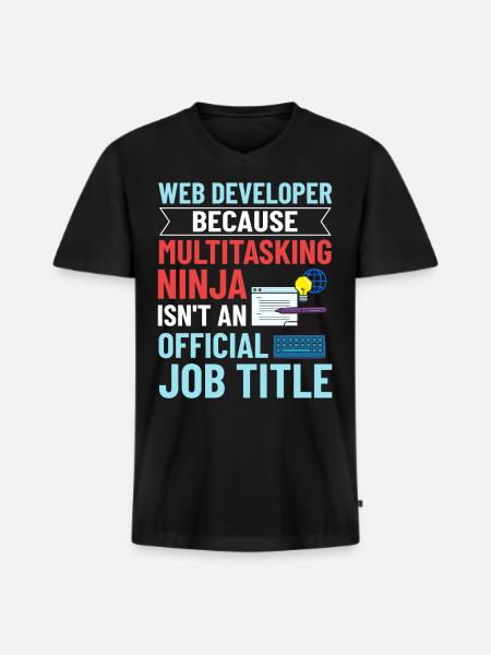 Web Entwicklung Webentwickler Entwickler Manager - Männer Premium Bio T-Shirt mit V-Ausschnitt - Schwarz
