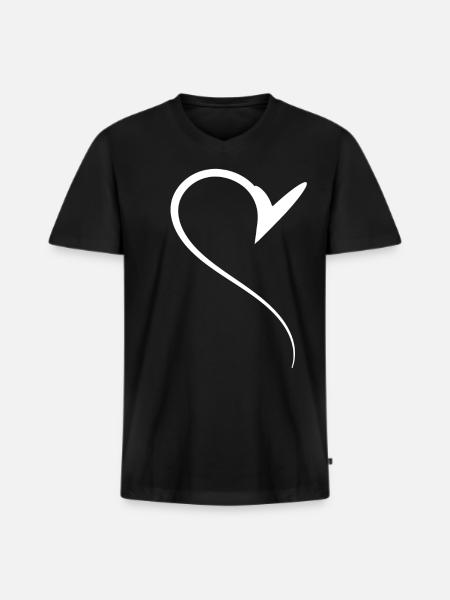 Half Wise Heart Simple - Men's Premium Organic T-shirt with V-neck - black